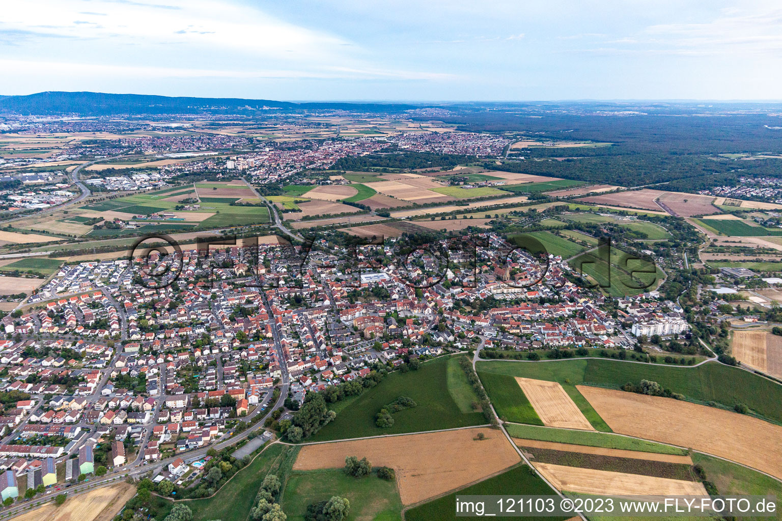 Oblique view of Brühl in the state Baden-Wuerttemberg, Germany