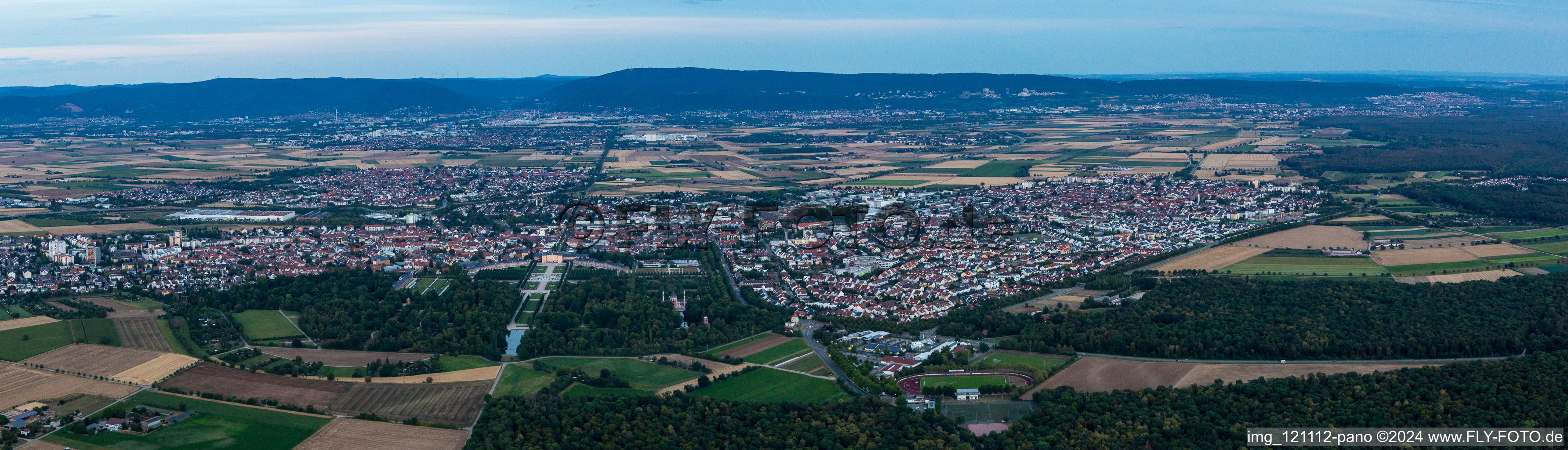 Panorama in Schwetzingen in the state Baden-Wuerttemberg, Germany