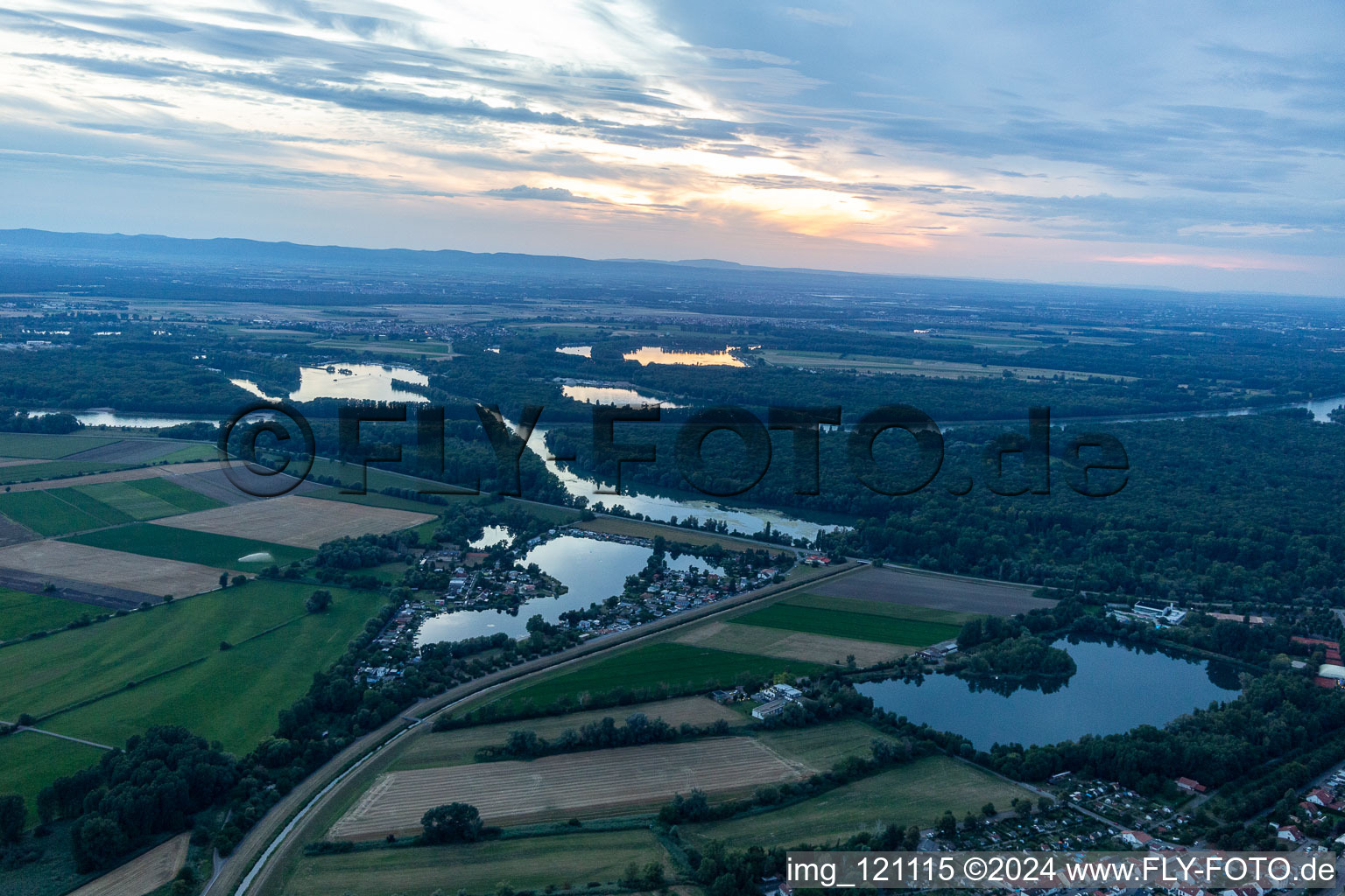 Hohwiesensee, fishing lake in Ketsch in the state Baden-Wuerttemberg, Germany