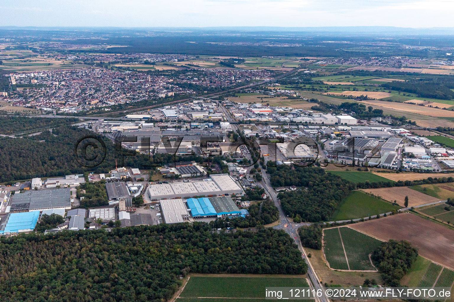 Hockenheim in the state Baden-Wuerttemberg, Germany from a drone