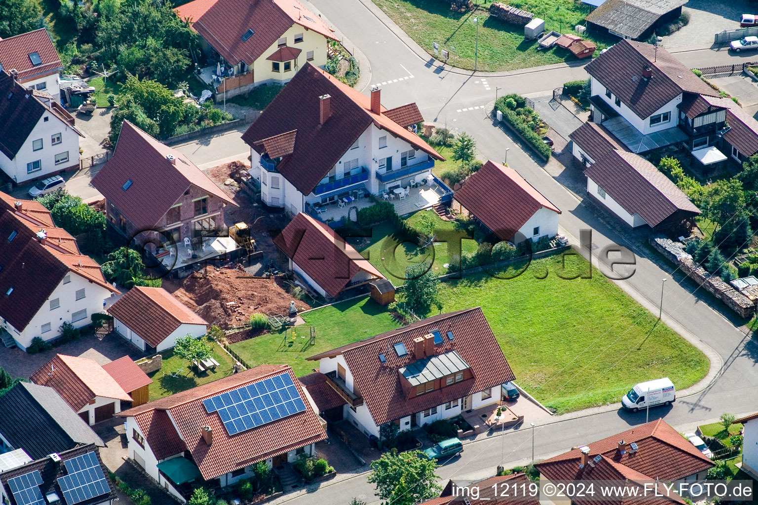 Oblique view of Eußerthal in the state Rhineland-Palatinate, Germany