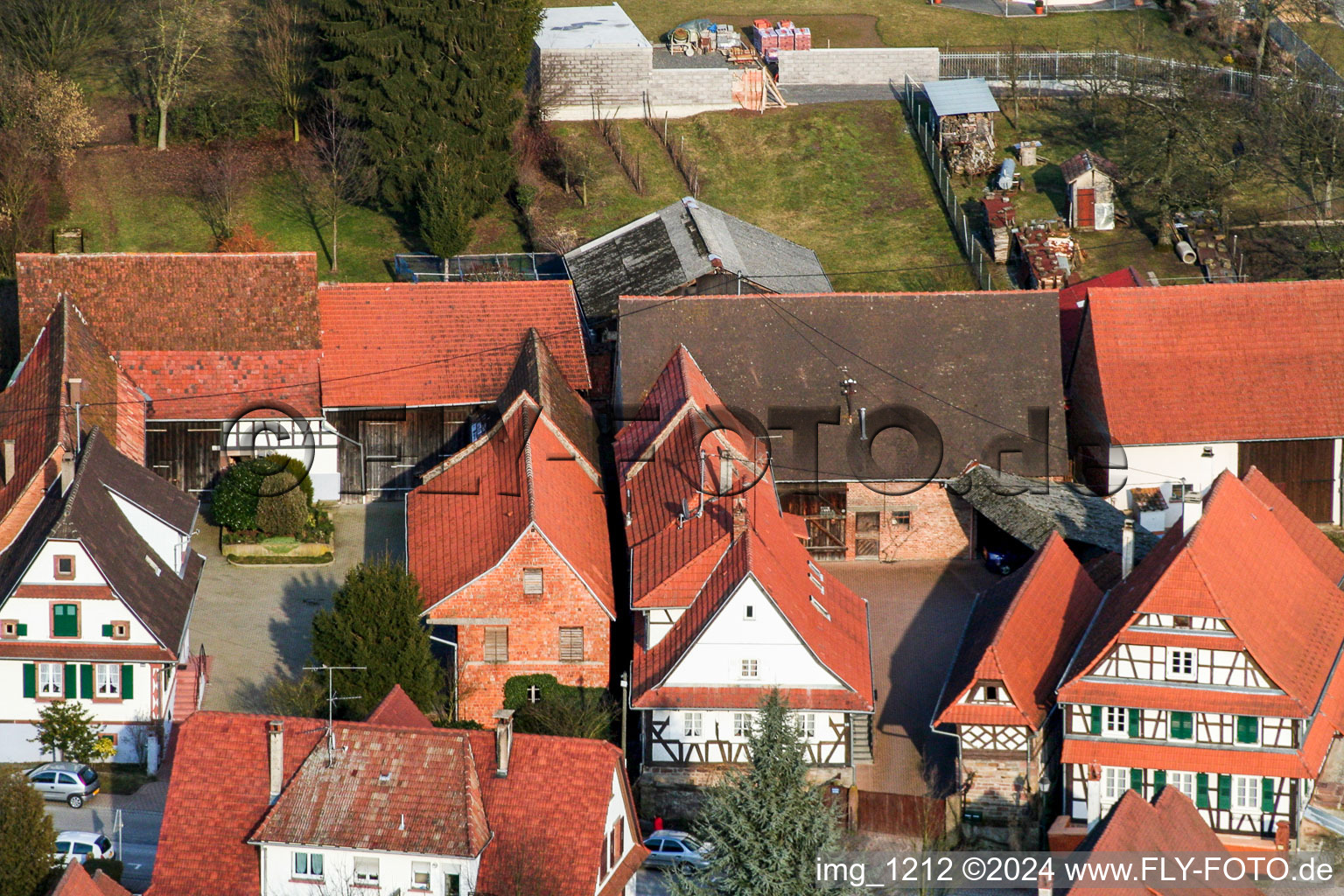 Main Street in Seebach in the state Bas-Rhin, France