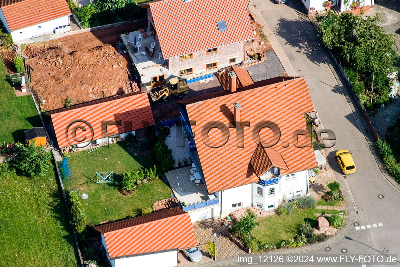 Bird's eye view of Eußerthal in the state Rhineland-Palatinate, Germany