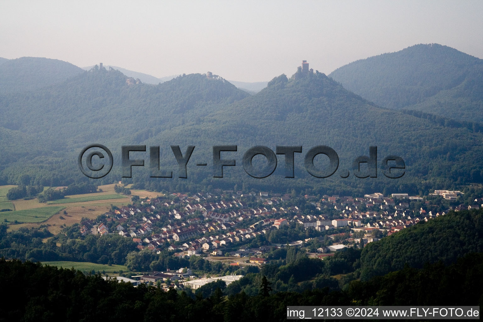 Panorama from the local area and environment in Annweiler am Trifels in the state Rhineland-Palatinate