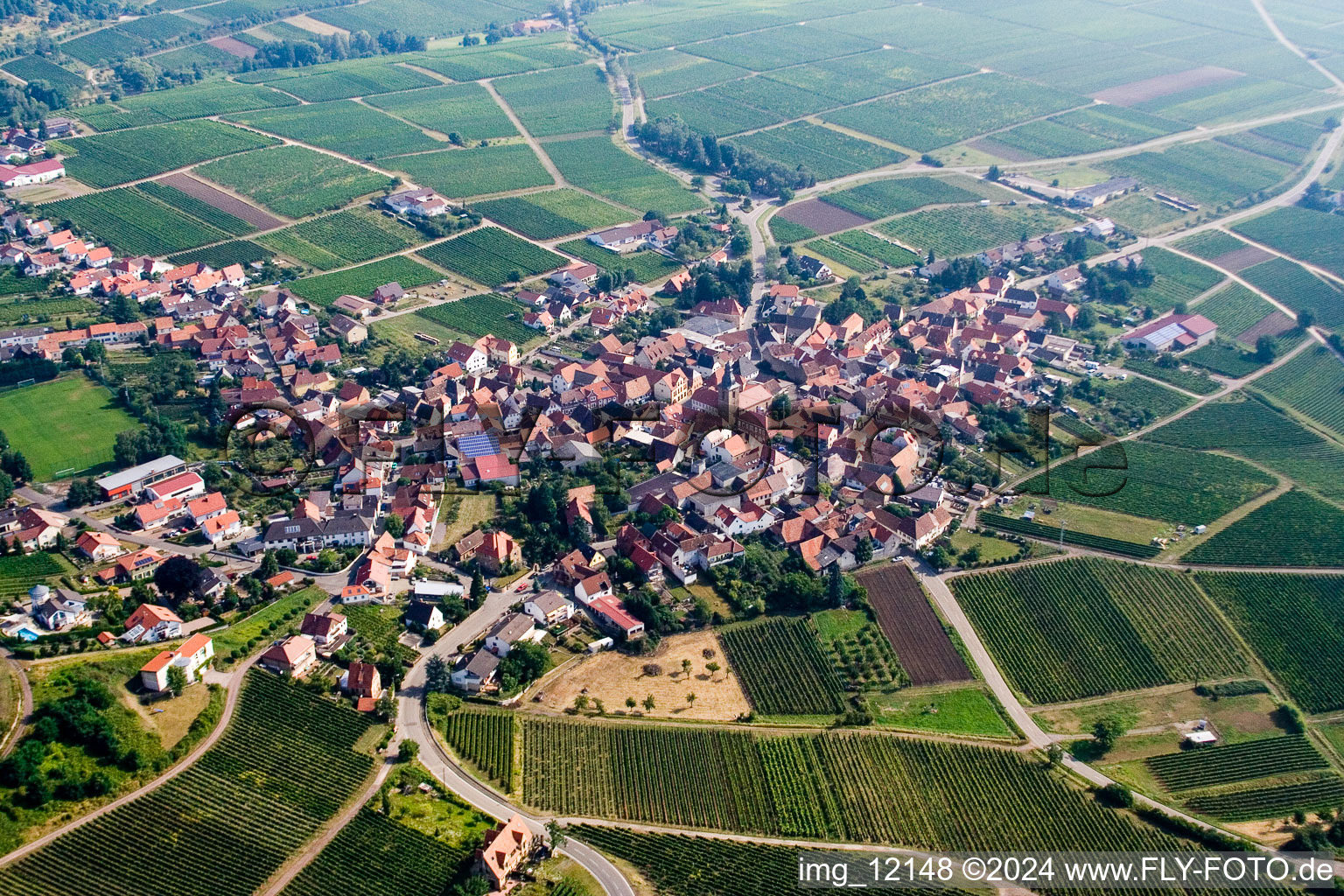 Oblique view of Frankweiler in the state Rhineland-Palatinate, Germany