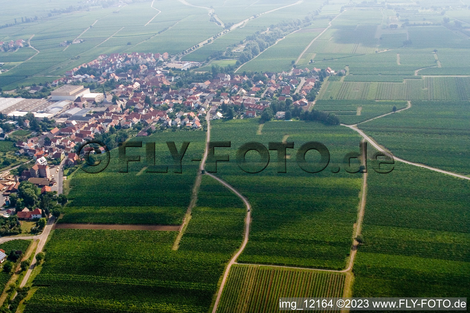 Aerial photograpy of Böchingen in the state Rhineland-Palatinate, Germany