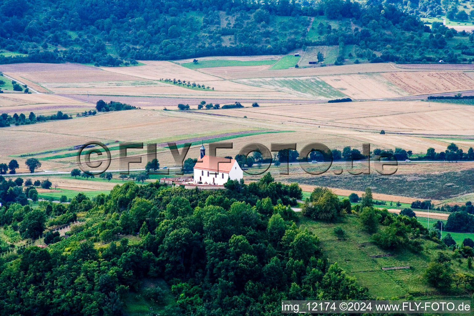 Churches building the chapel Wurmlinger Kapelle - St. Remigius Kapelle in the district Rottenburg am Neckar in Tuebingen in the state Baden-Wurttemberg