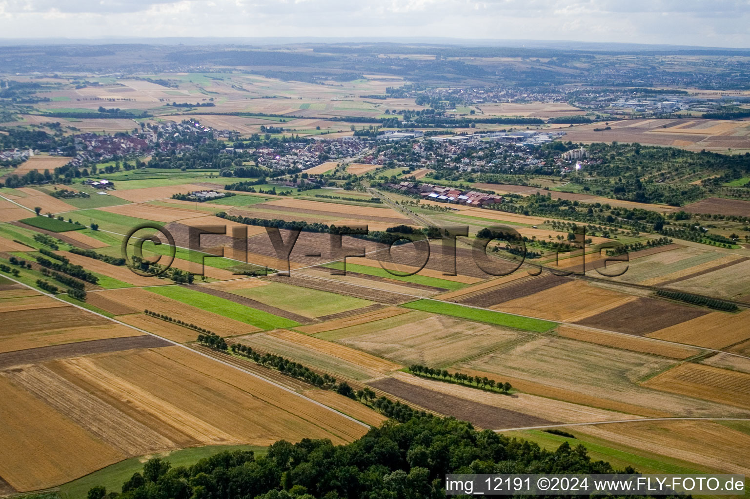 From the southeast in the district Entringen in Ammerbuch in the state Baden-Wuerttemberg, Germany