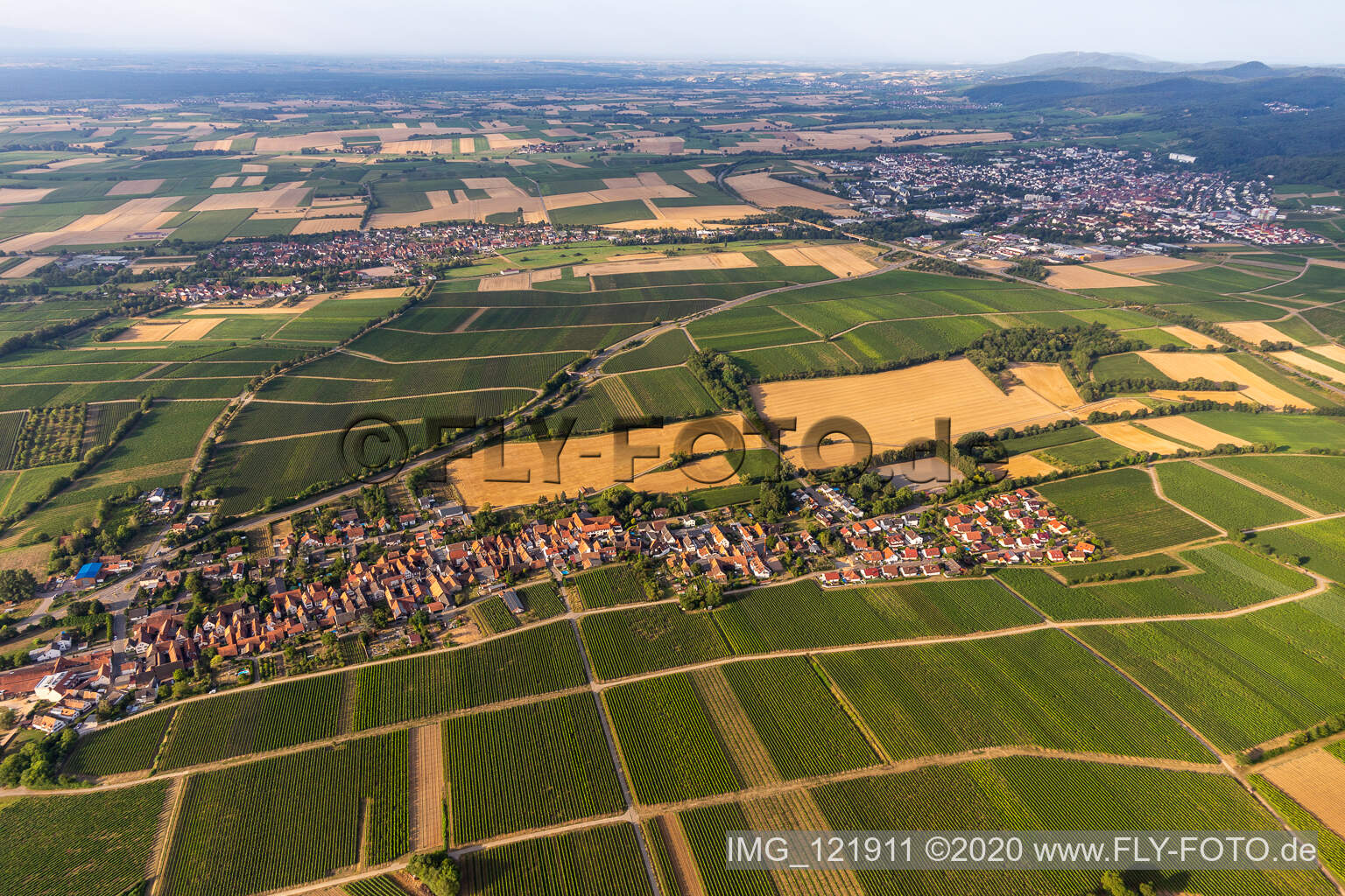 Oblique view of Niederhorbach in the state Rhineland-Palatinate, Germany