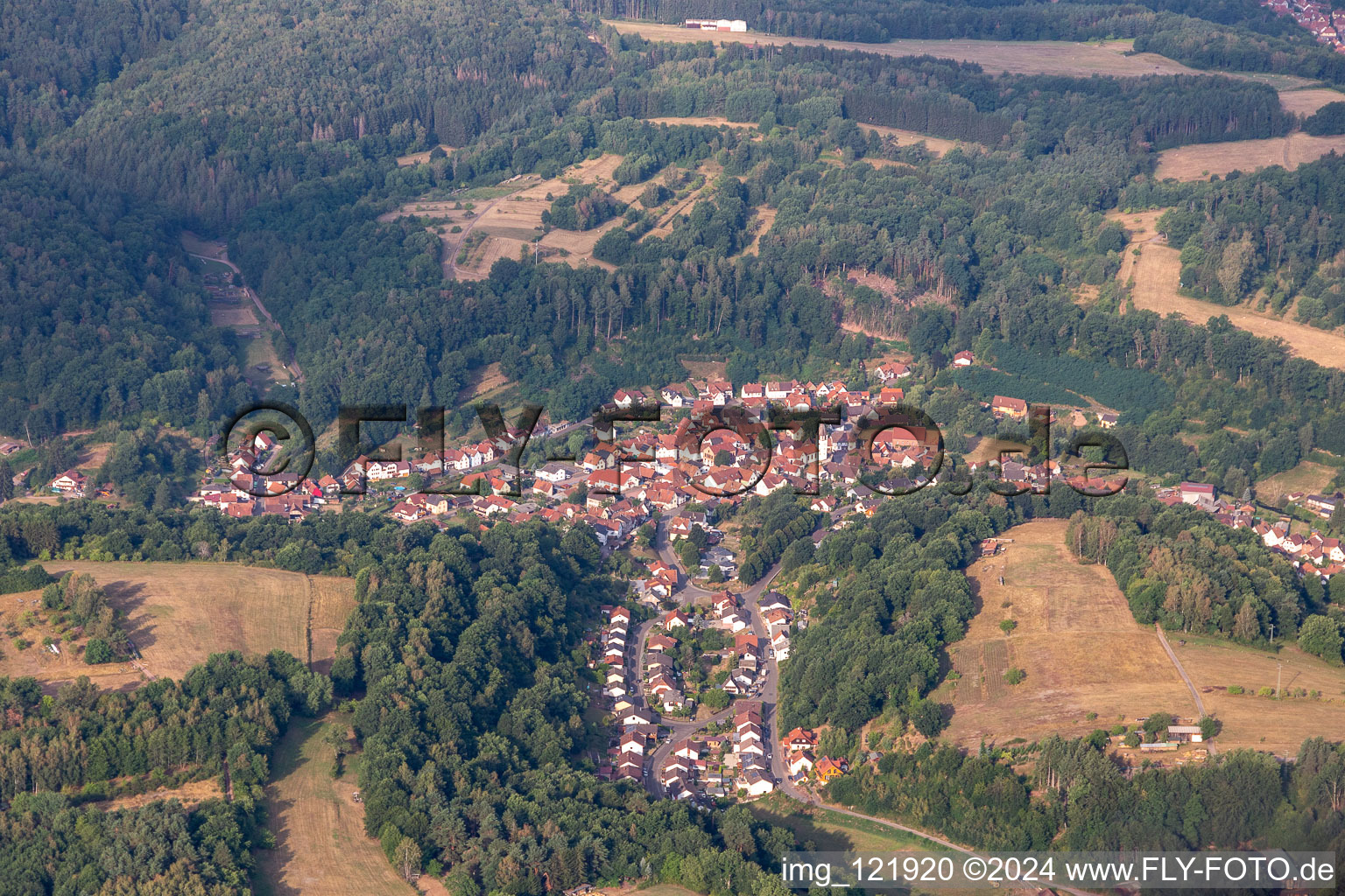 Bundenthal in the state Rhineland-Palatinate, Germany viewn from the air