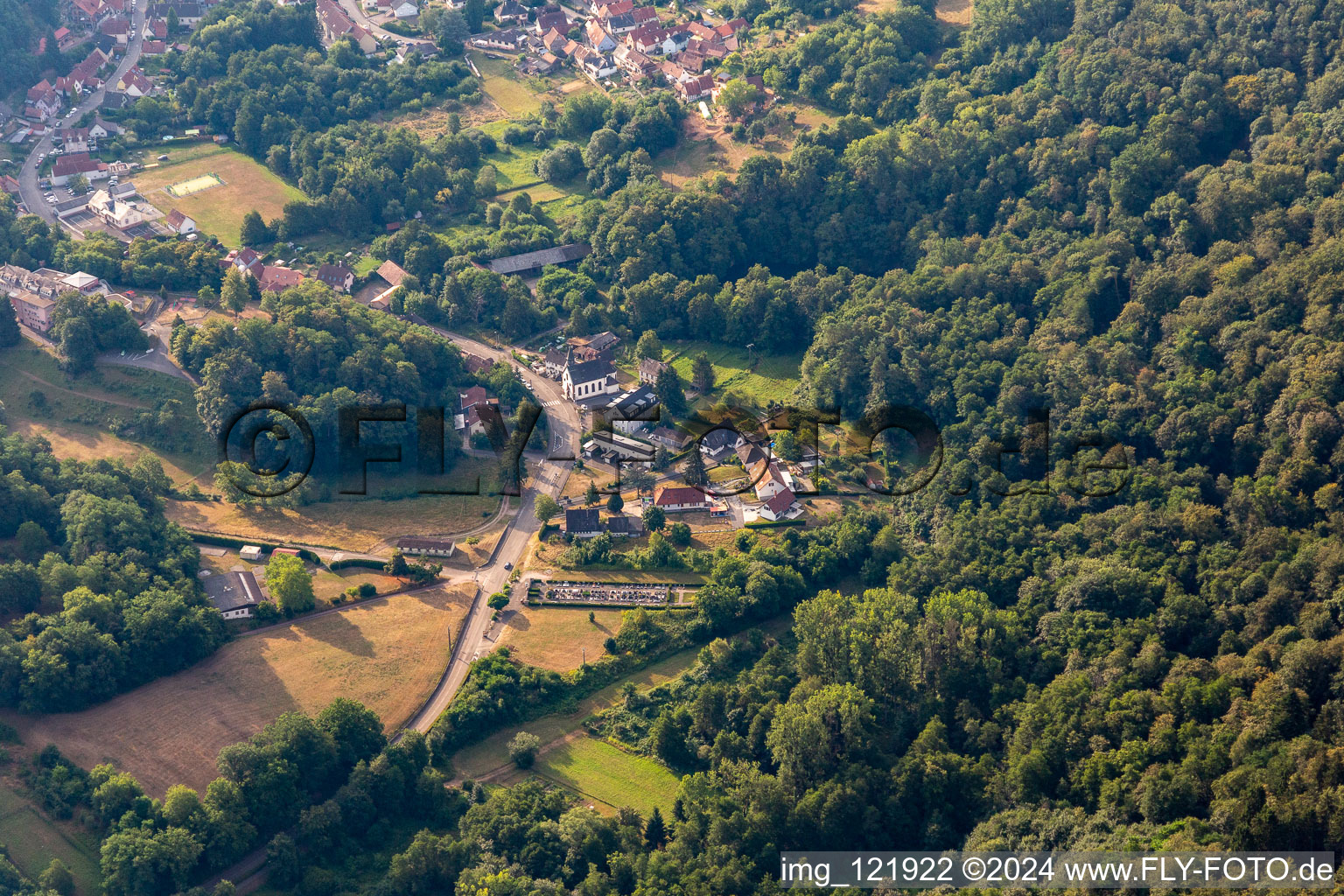 Aerial view of Hamlet in Wissembourg in the state Bas-Rhin, France