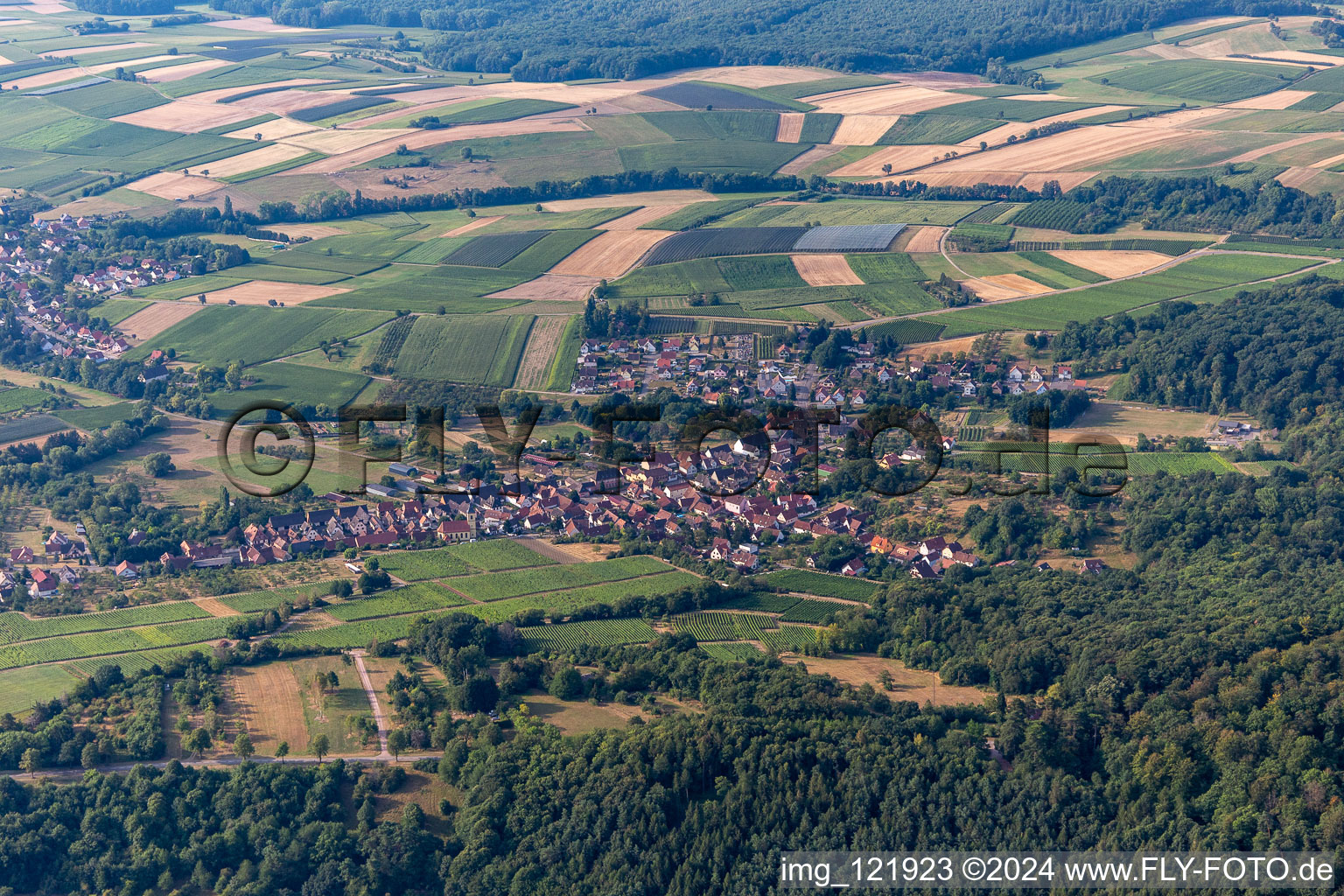 Rott in the state Bas-Rhin, France from the drone perspective