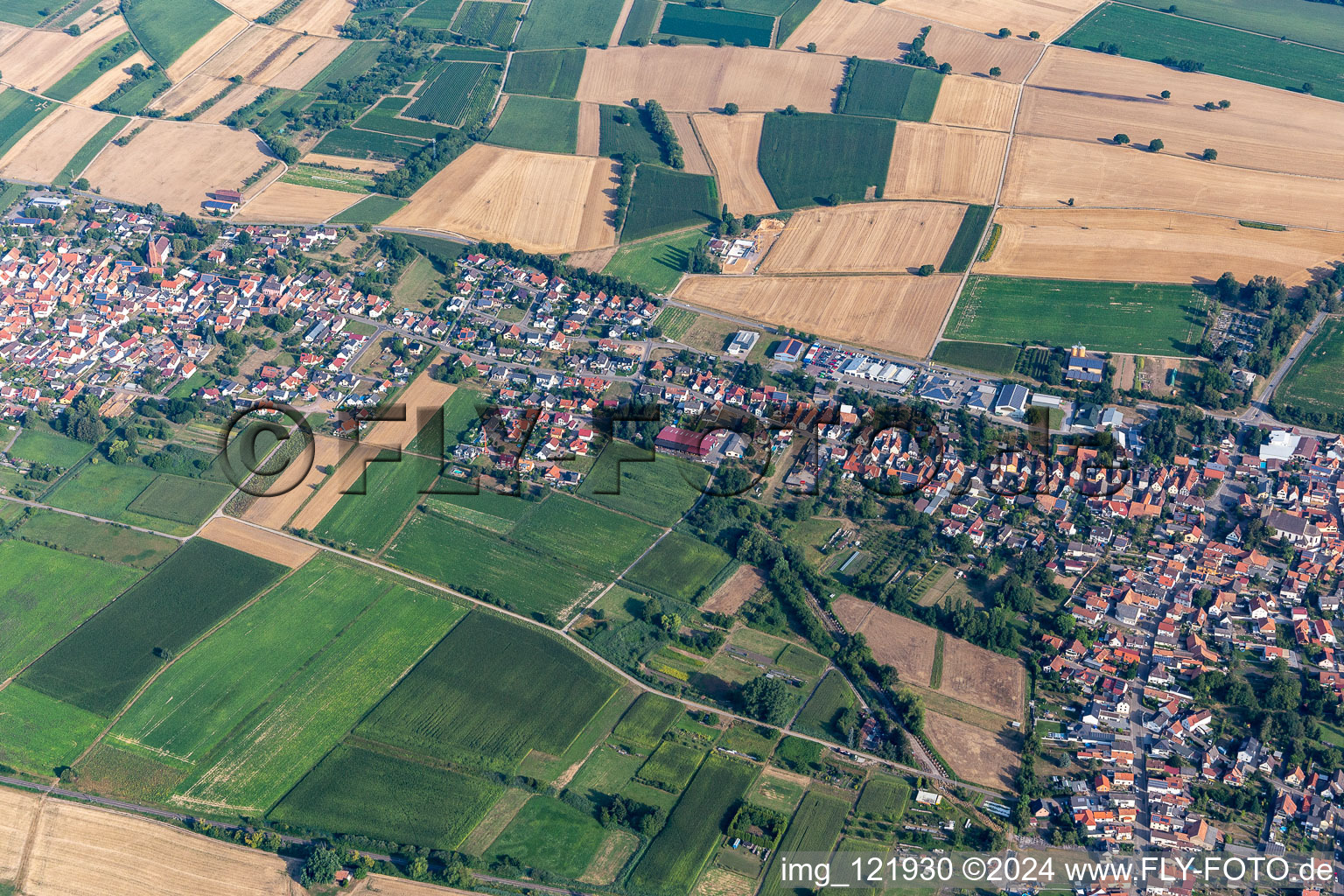 Aerial view of Steinfeld in the state Rhineland-Palatinate, Germany