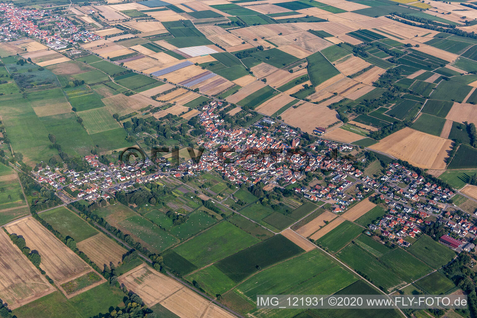 Kapsweyer in the state Rhineland-Palatinate, Germany from the drone perspective