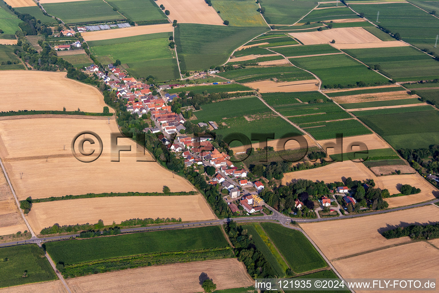 Drone recording of Wörth am Rhein in the state Rhineland-Palatinate, Germany