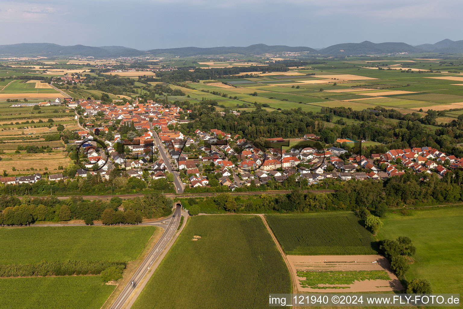 Oblique view of Winden in the state Rhineland-Palatinate, Germany