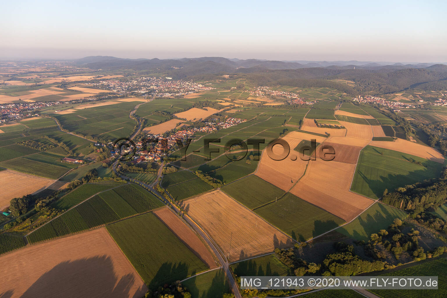 Niederhorbach in the state Rhineland-Palatinate, Germany from above