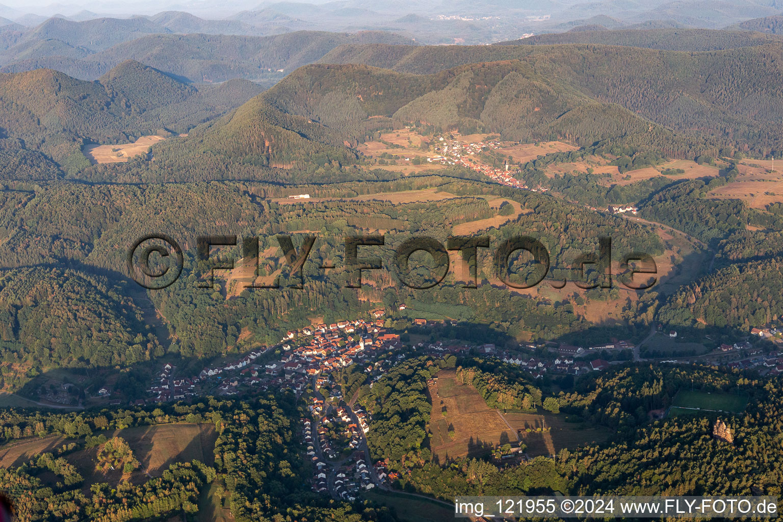 Drone recording of Bundenthal in the state Rhineland-Palatinate, Germany