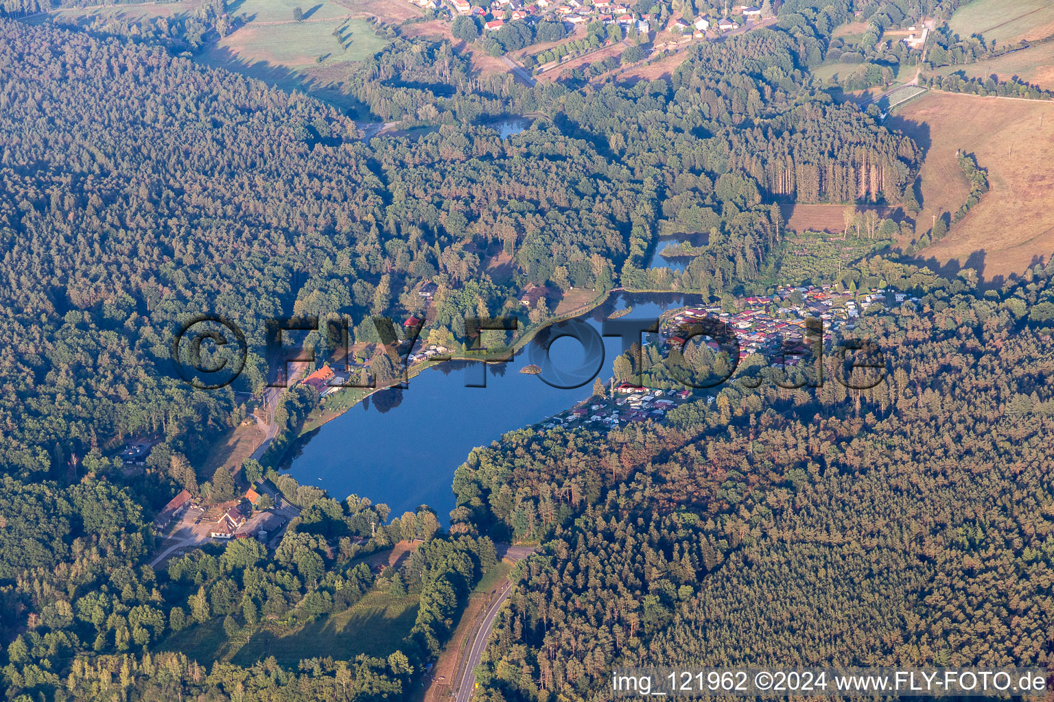 Saarbacher Mühlweiher in Ludwigswinkel in the state Rhineland-Palatinate, Germany