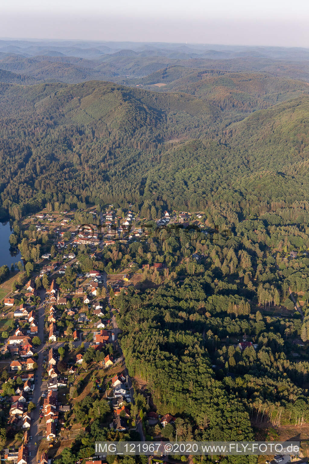 Aerial view of Ludwigswinkel in the state Rhineland-Palatinate, Germany