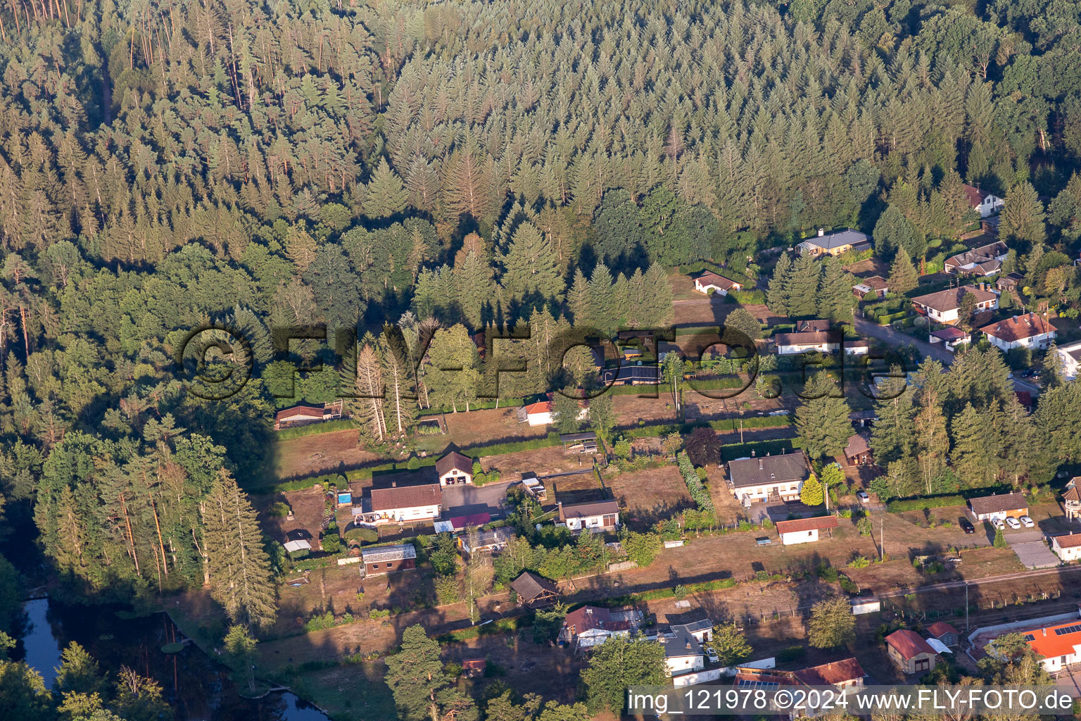 Drone recording of Ludwigswinkel in the state Rhineland-Palatinate, Germany