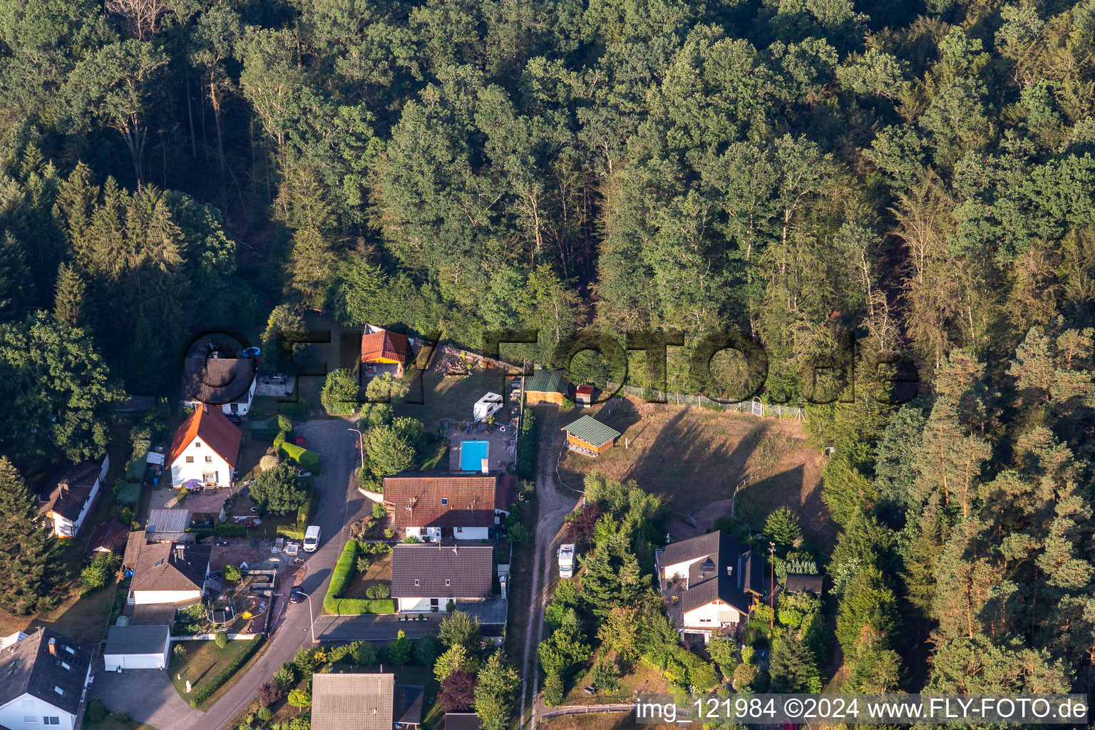 Aerial view of Ludwigswinkel in the state Rhineland-Palatinate, Germany