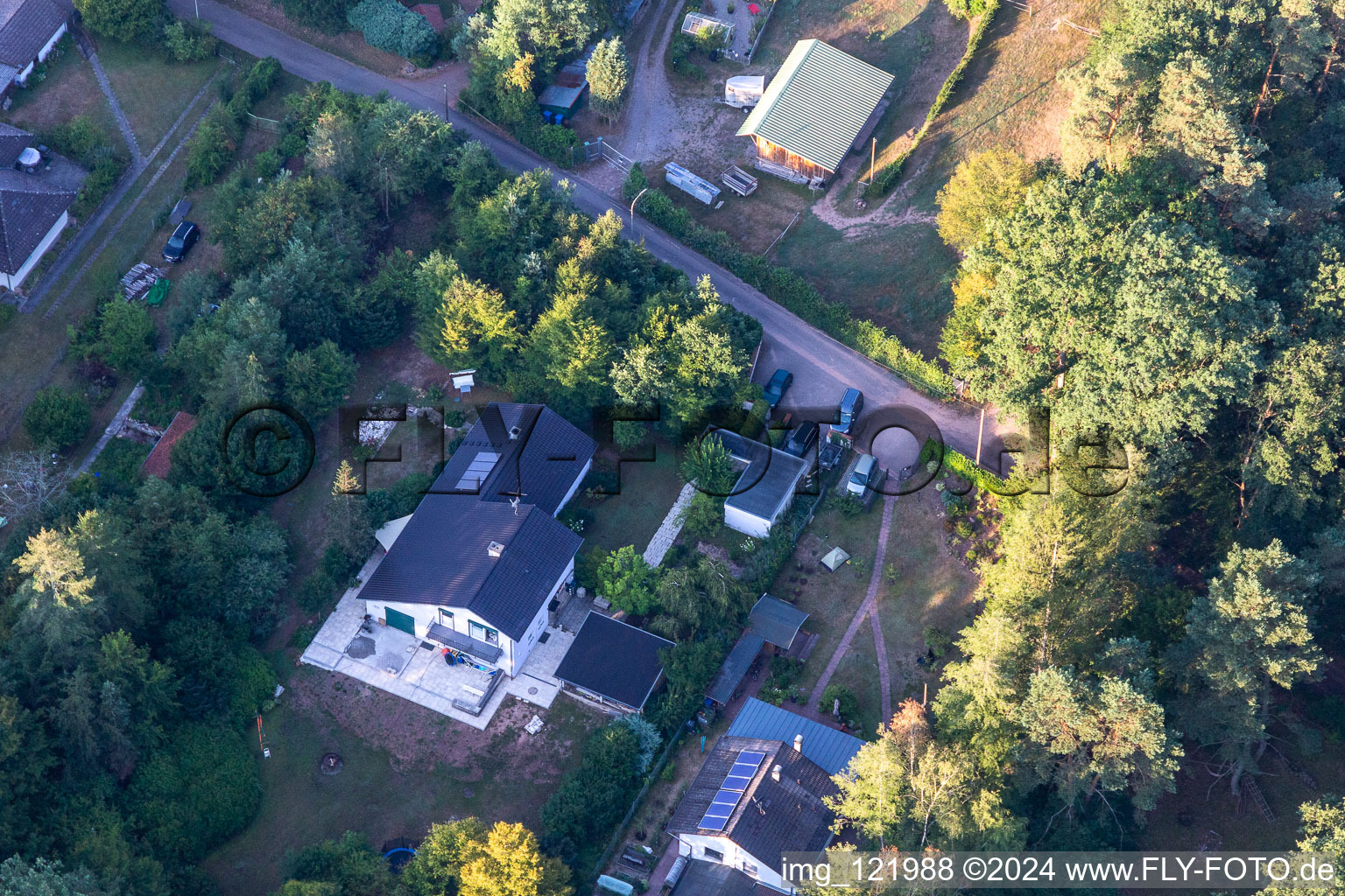 Ludwigswinkel in the state Rhineland-Palatinate, Germany from above