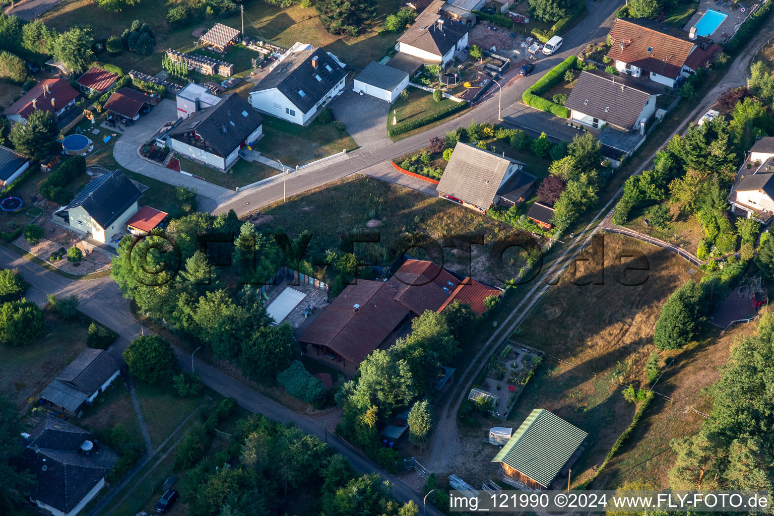 Ludwigswinkel in the state Rhineland-Palatinate, Germany seen from above