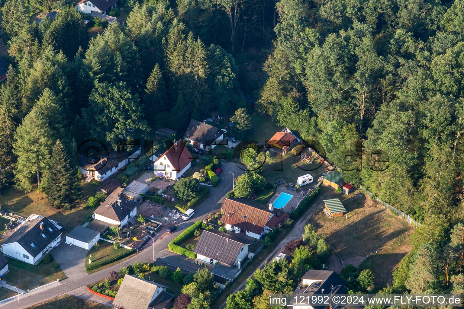 Bird's eye view of Ludwigswinkel in the state Rhineland-Palatinate, Germany