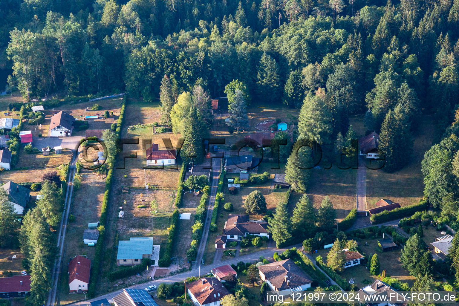 Ludwigswinkel in the state Rhineland-Palatinate, Germany from the drone perspective