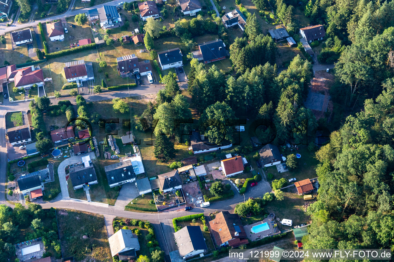 Ludwigswinkel in the state Rhineland-Palatinate, Germany seen from a drone