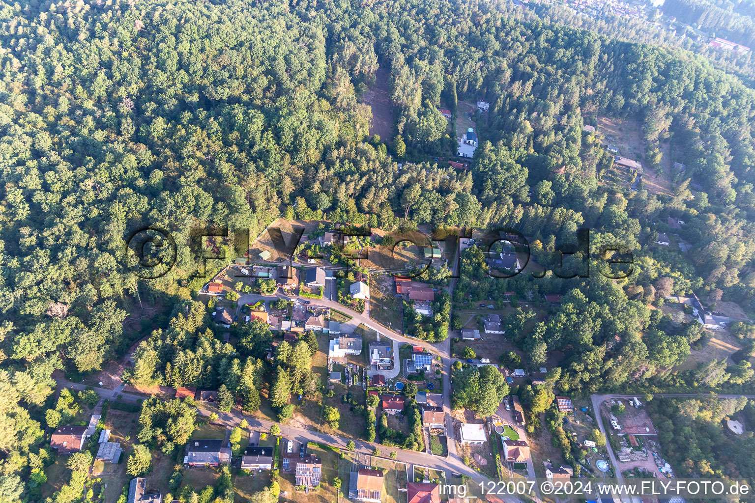 Ludwigswinkel in the state Rhineland-Palatinate, Germany from the plane