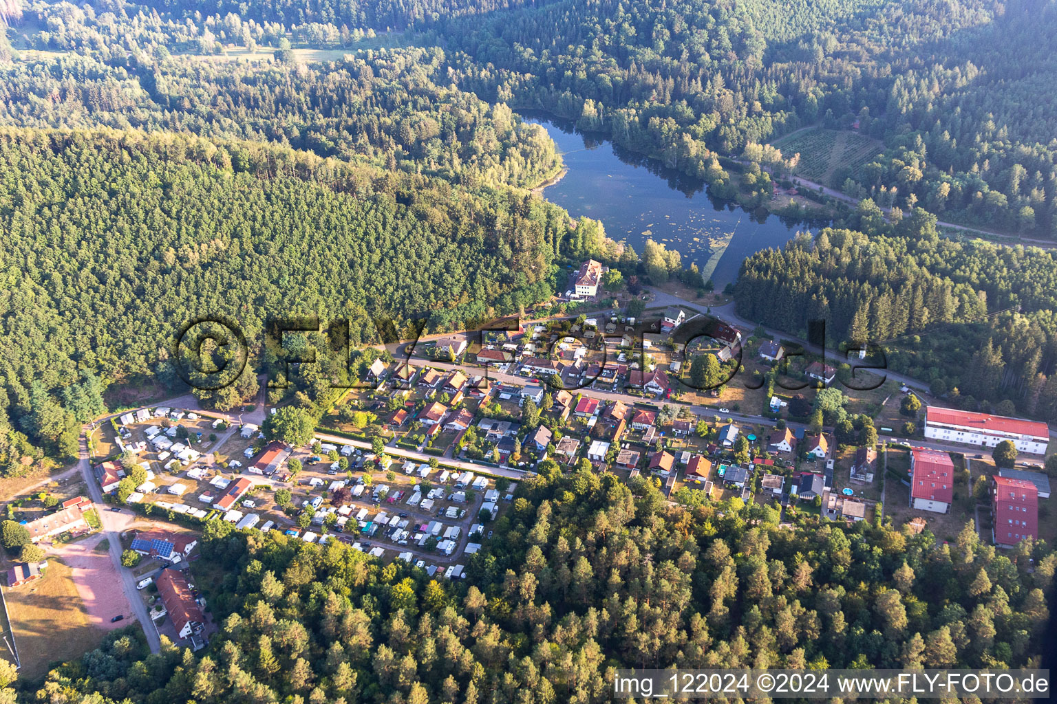 Holiday house plant of the park in Schoental in the state Rhineland-Palatinate, Germany