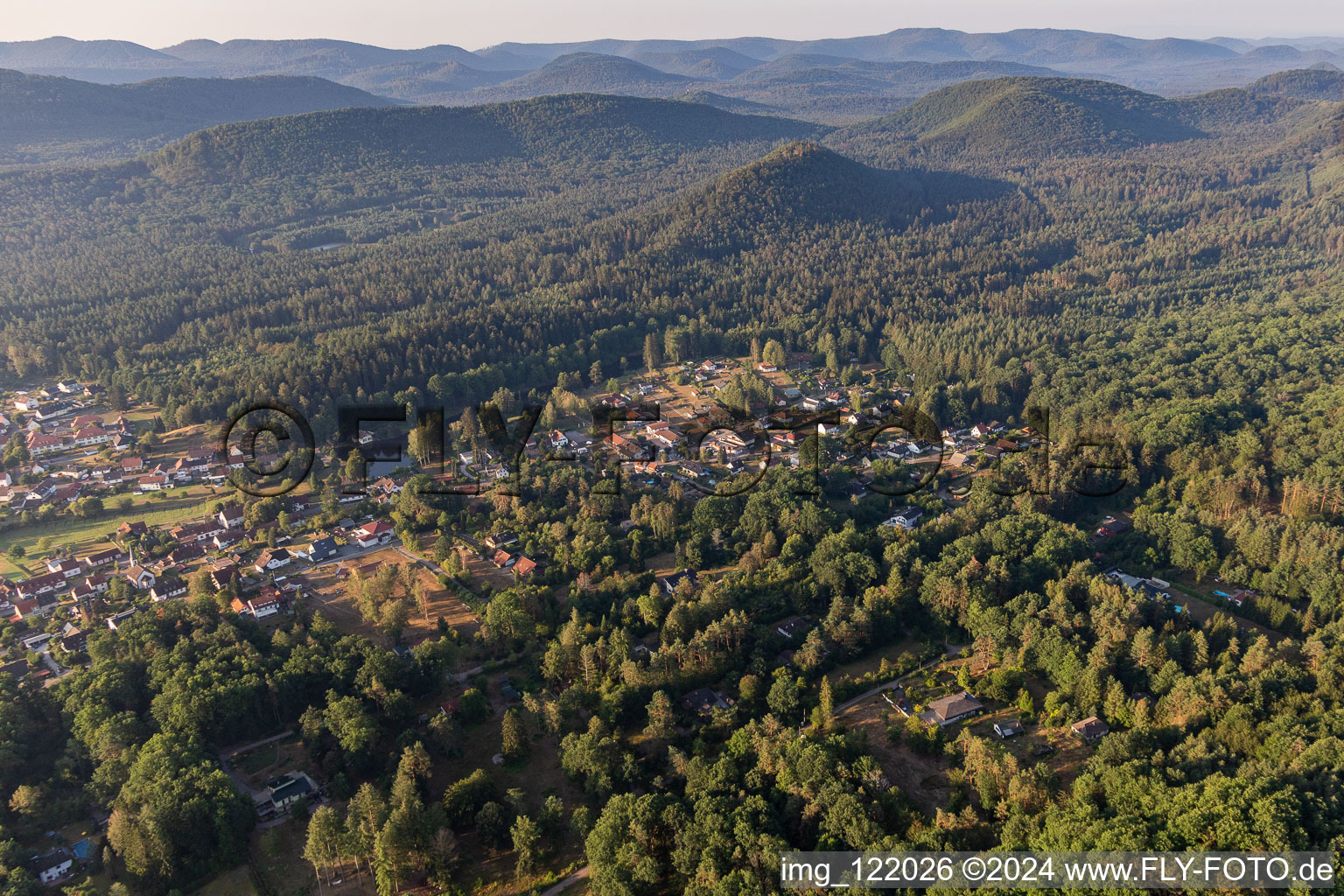 Aerial view of Ludwigswinkel in the state Rhineland-Palatinate, Germany