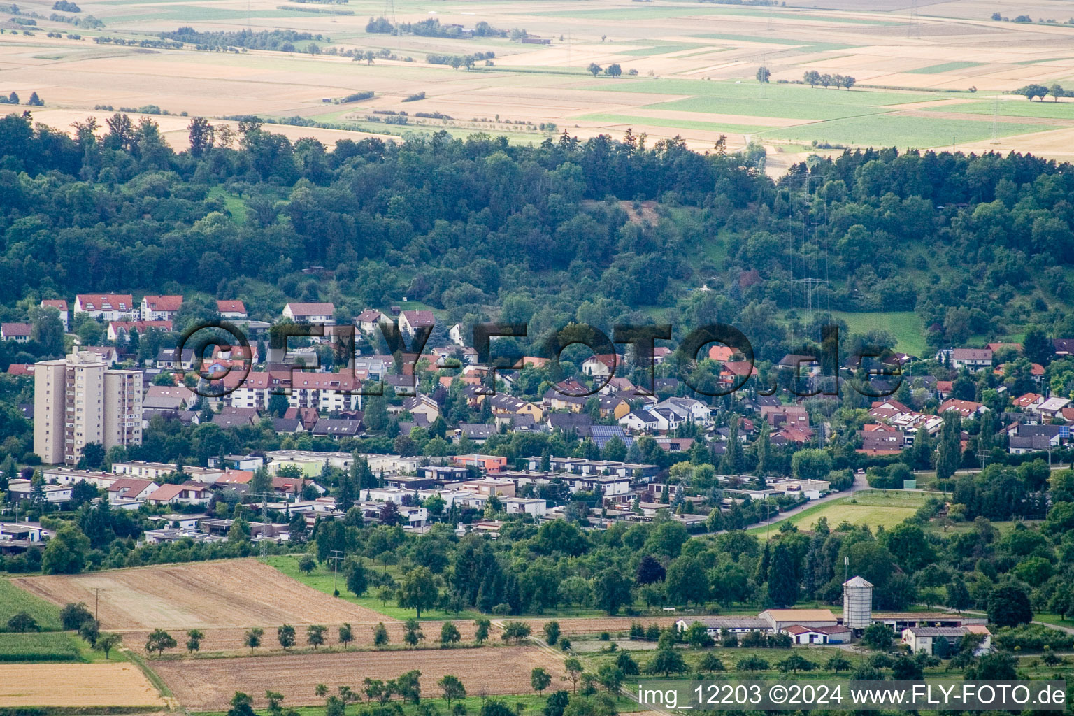 From the southeast in Herrenberg in the state Baden-Wuerttemberg, Germany