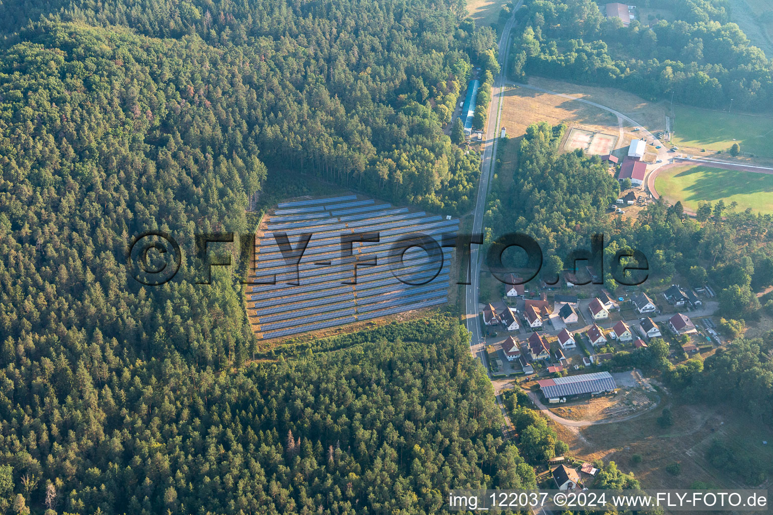 Aerial photograpy of Petersbächel in Fischbach bei Dahn in the state Rhineland-Palatinate, Germany