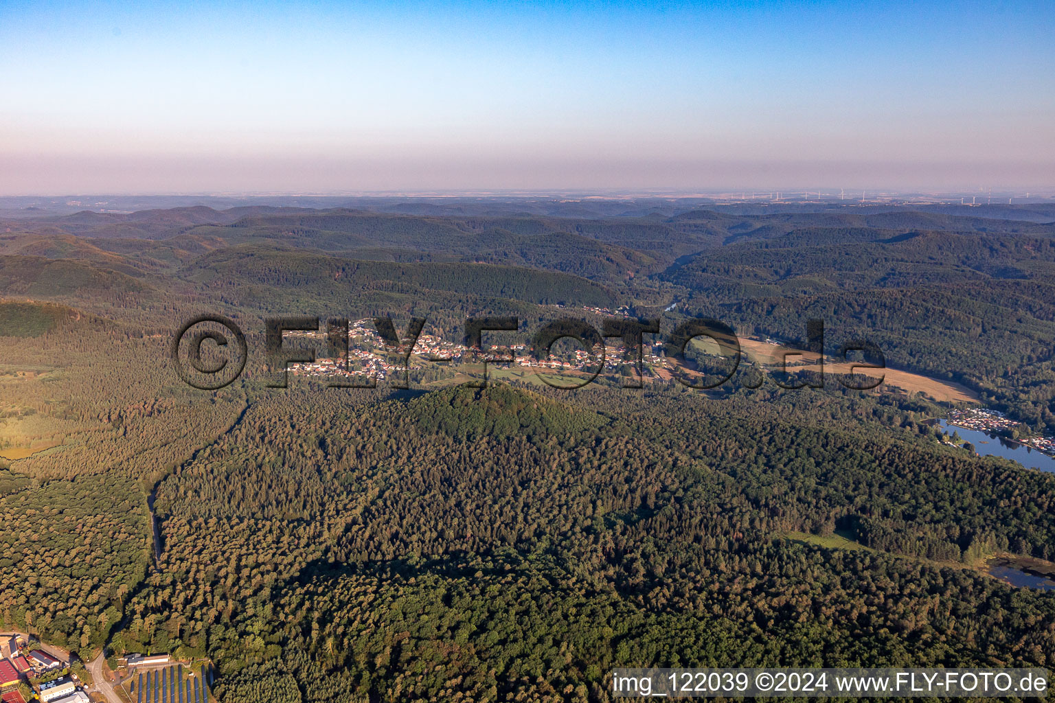 Ludwigswinkel in the state Rhineland-Palatinate, Germany seen from above