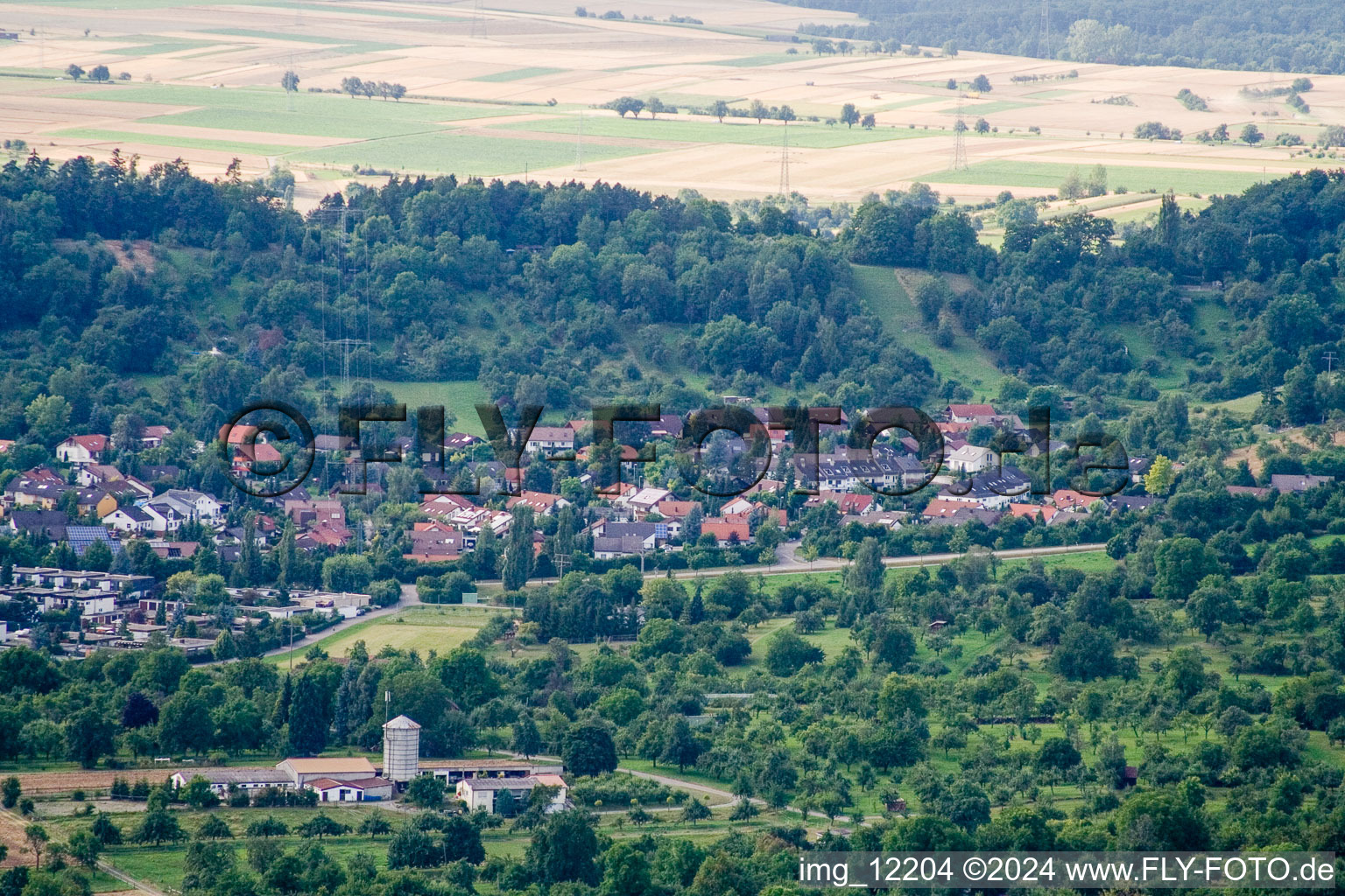 Aerial view of From the southeast in Herrenberg in the state Baden-Wuerttemberg, Germany