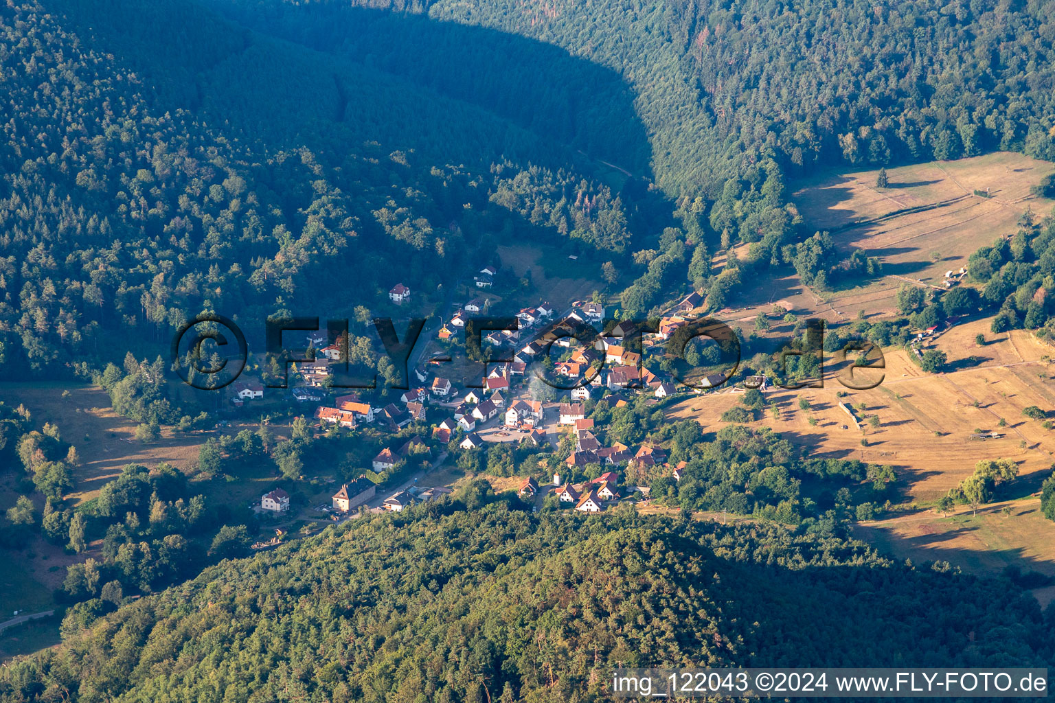 Aerial view of Under the Wegelnburg in Nothweiler in the state Rhineland-Palatinate, Germany