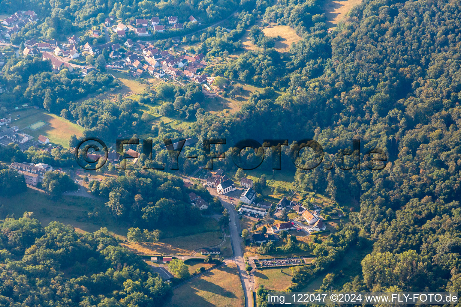 Hamlet in Wissembourg in the state Bas-Rhin, France from above