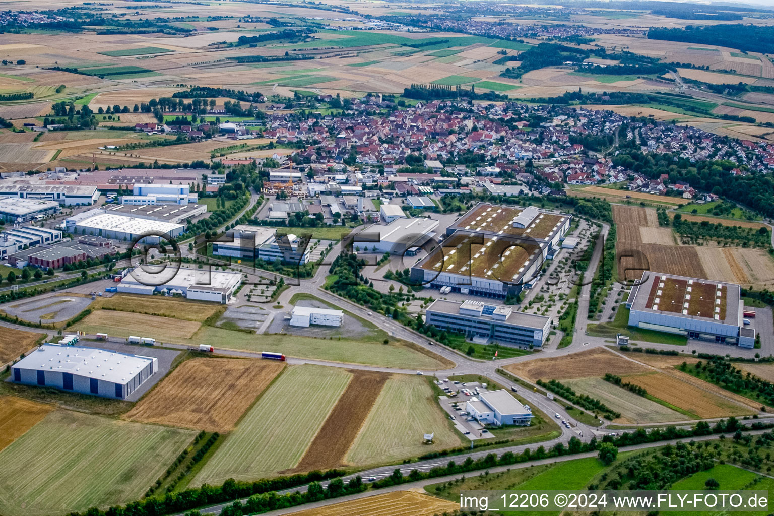 Holzsteig industrial area in the district Gültstein in Herrenberg in the state Baden-Wuerttemberg, Germany