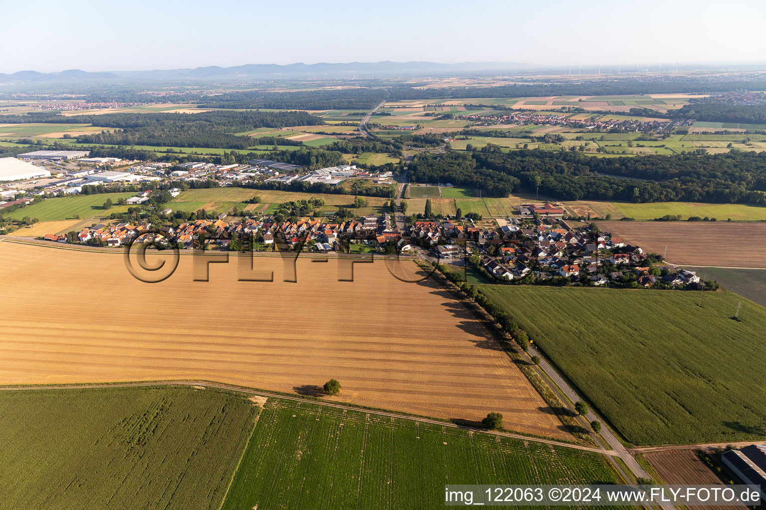 Aerial photograpy of District Minderslachen in Kandel in the state Rhineland-Palatinate, Germany