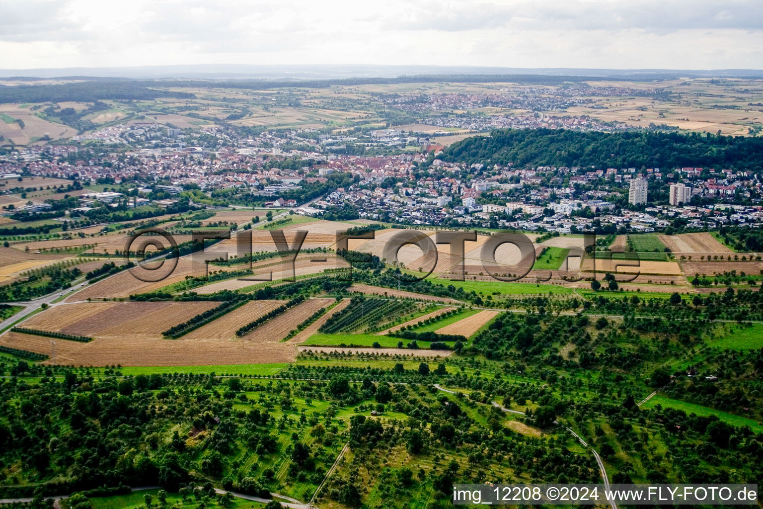 Oblique view of From the southeast in Herrenberg in the state Baden-Wuerttemberg, Germany