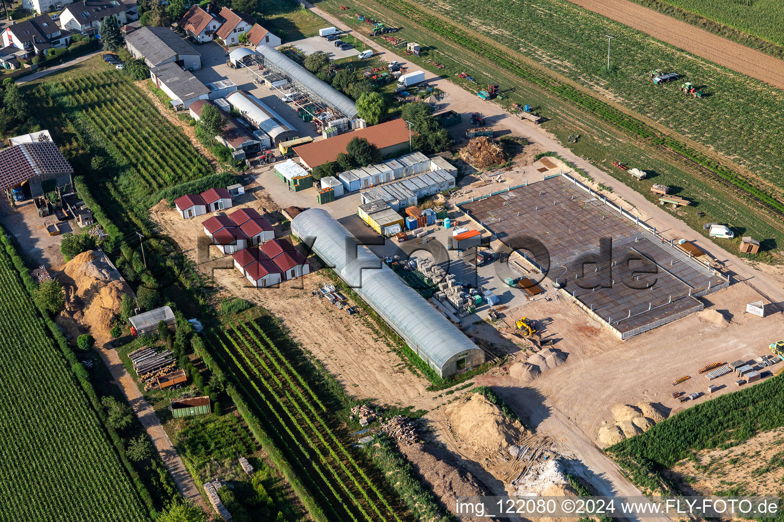 Aerial photograpy of Kugelmann Biogemüse New production hall in Kandel in the state Rhineland-Palatinate, Germany