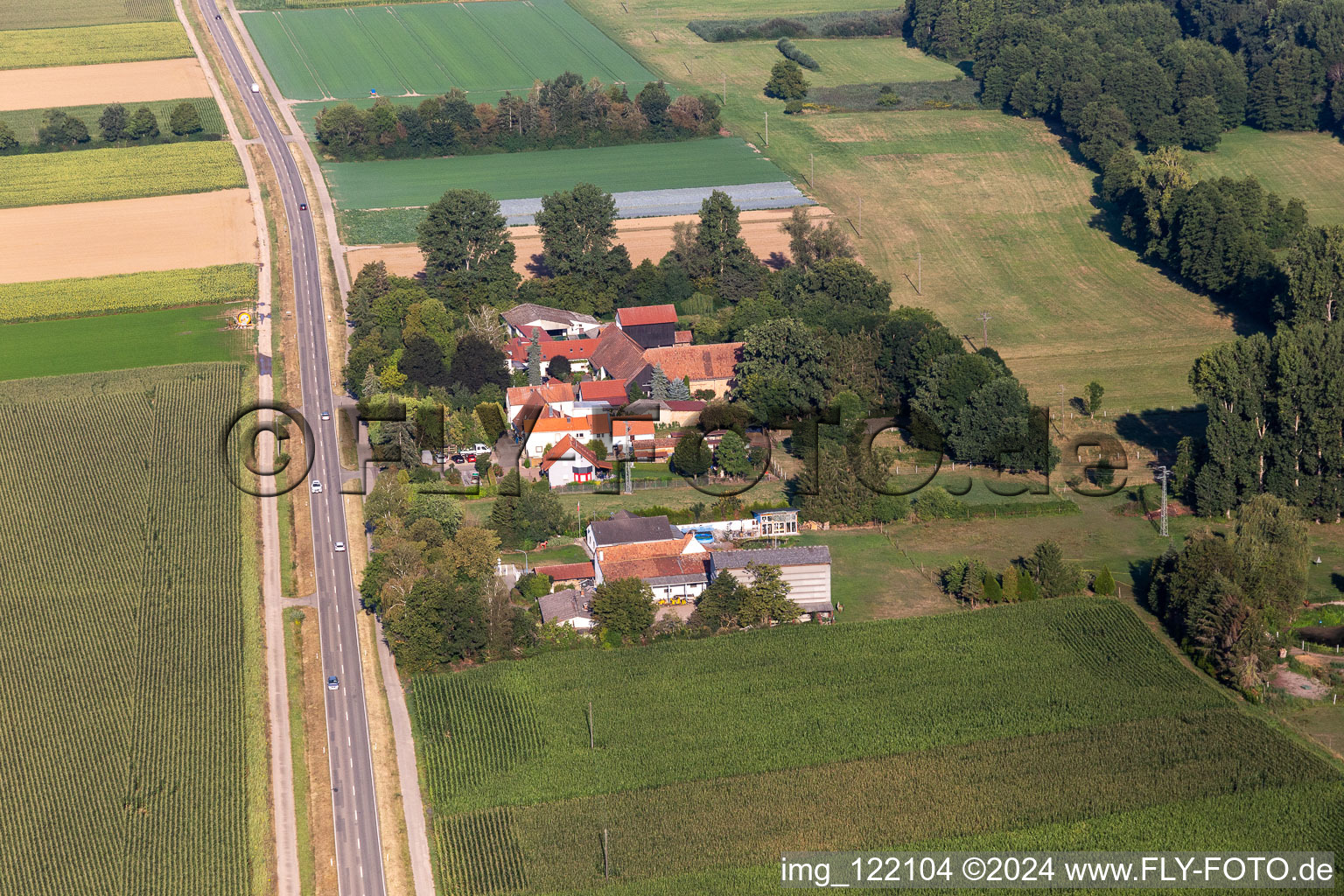 District Minderslachen in Kandel in the state Rhineland-Palatinate, Germany out of the air