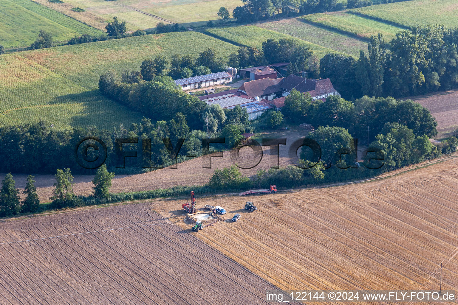 Well construction at Erlenbach in Kandel in the state Rhineland-Palatinate, Germany