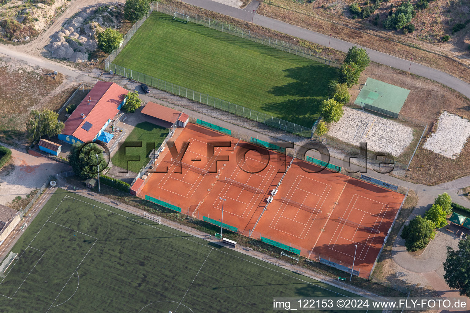 Tennis court in Rheinzabern in the state Rhineland-Palatinate, Germany