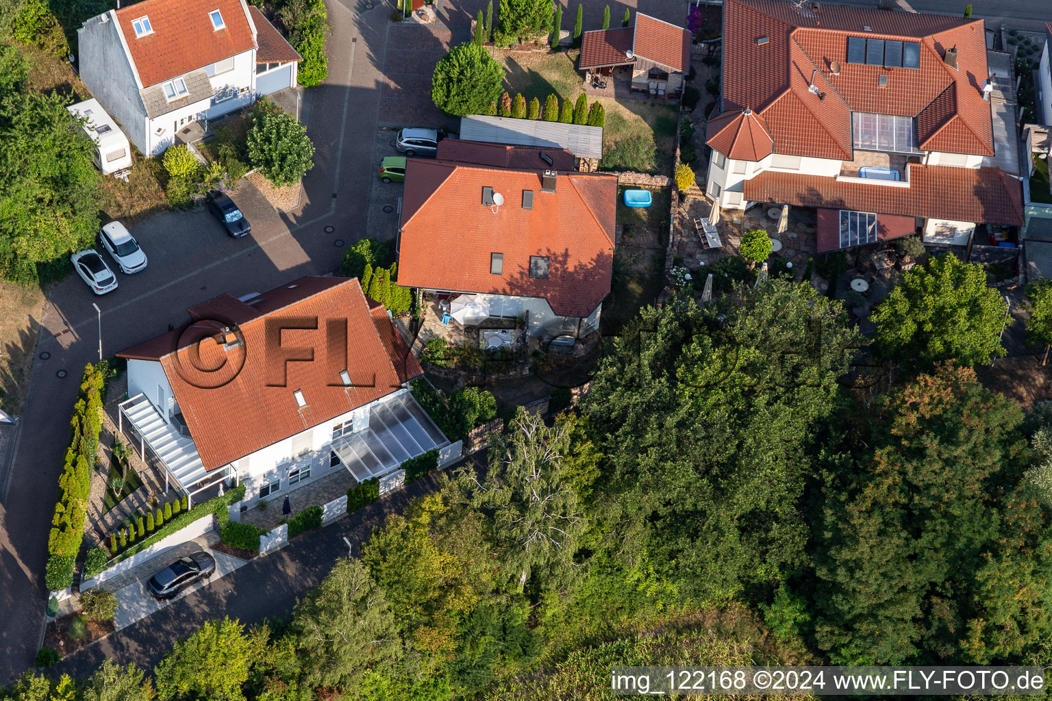 Drone recording of District Hardtwald in Neupotz in the state Rhineland-Palatinate, Germany