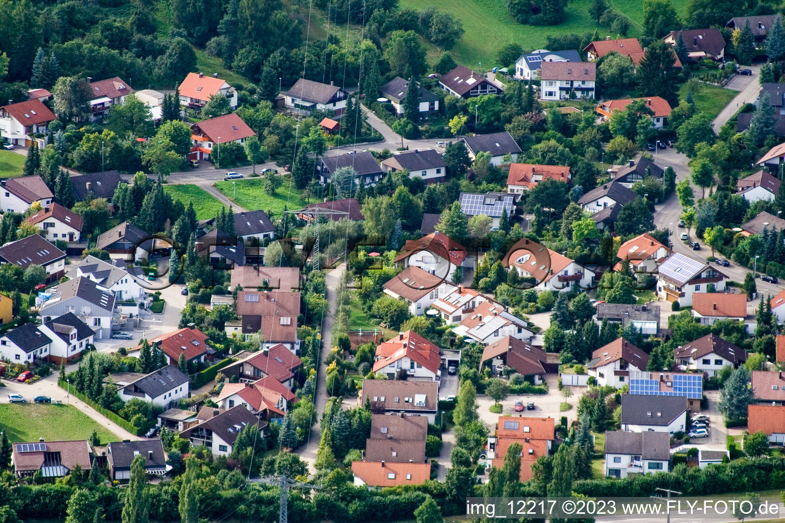 Aerial view of Ehbühl, Kirchhalde in Herrenberg in the state Baden-Wuerttemberg, Germany
