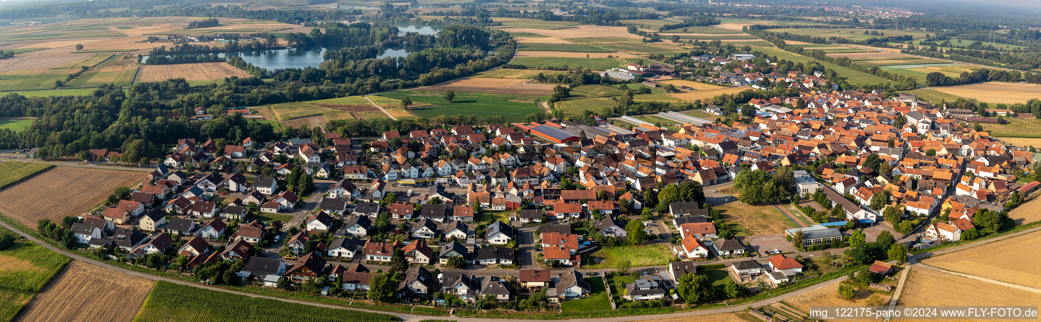 Panorama in Neupotz in the state Rhineland-Palatinate, Germany